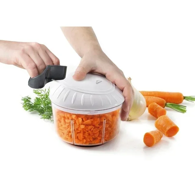 Hachoir à Viande Manuel avec Récipient Intégré 1L - Coupe Légumes et Préparation Culinaire