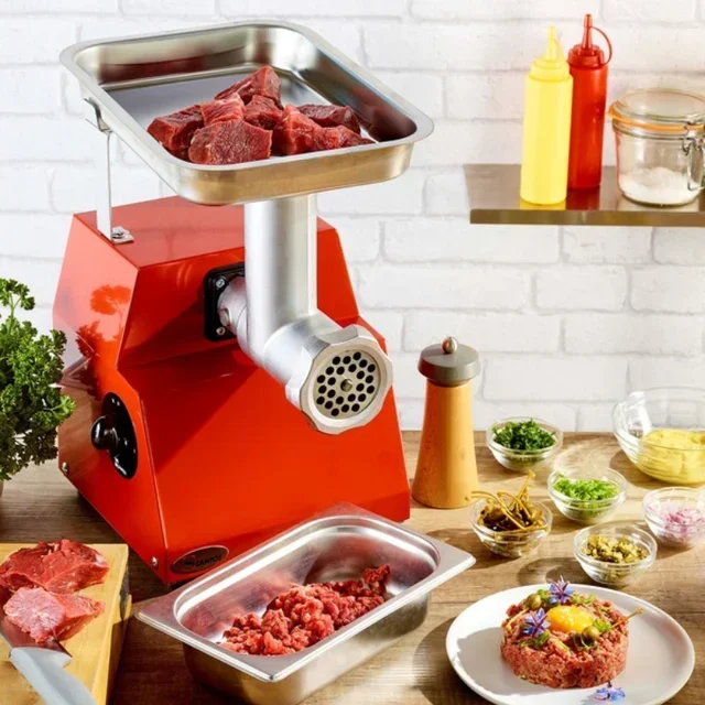 Moedor de Carne Elétrico Vermelho Profissional