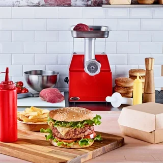 Moedor de Carne Elétrico Vermelho Profissional