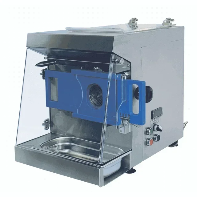 Professional Meat Mincer with Reconstitutor and Refrigerated Display Case - Single Cut