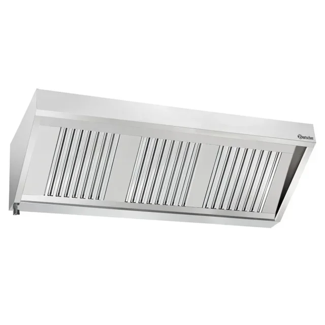 Professional Wall-Mounted Extraction Hood with Integrated Motor and LED Lighting - Width 1700 mm x Depth 700 mm