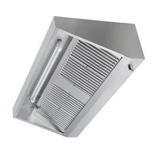 Commercial Kitchen Snack Hood Depth 900 mm LED Lighting Without Motor - Length 4.2 m