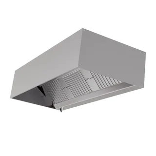 Professional Cubic Hood 1100 mm Depth with LED Lighting - Motorless Version - Length 1800 mm