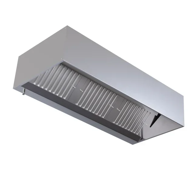Professional Cubic Hood 1100 mm Depth with LED Lighting - Motorless Version - Length 1800 mm