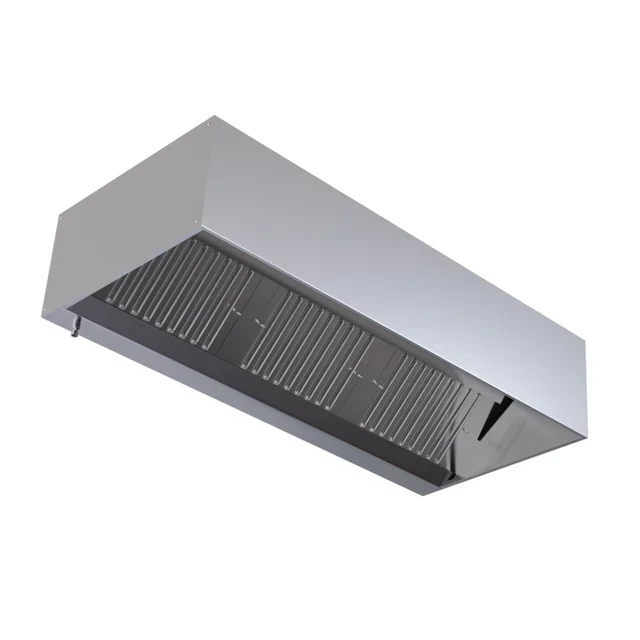 Professional Cubic Hood 1100 mm Depth with LED Lighting - Motorless Version - Length 1800 mm