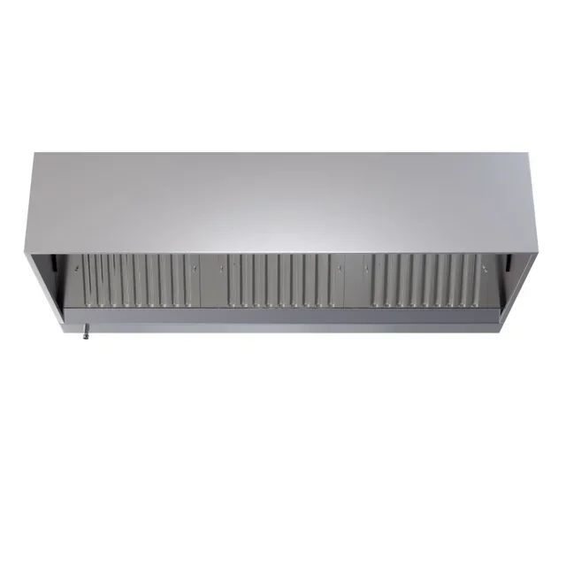 Hotte Cubique 900 mm Profondeur avec Éclairage LED et Sans Moteur - Largeur 1800 mm