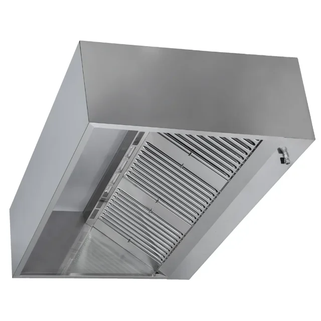 90 cm Deep Cube Hood with LED Lighting and External Exhaust - 320 cm Wide