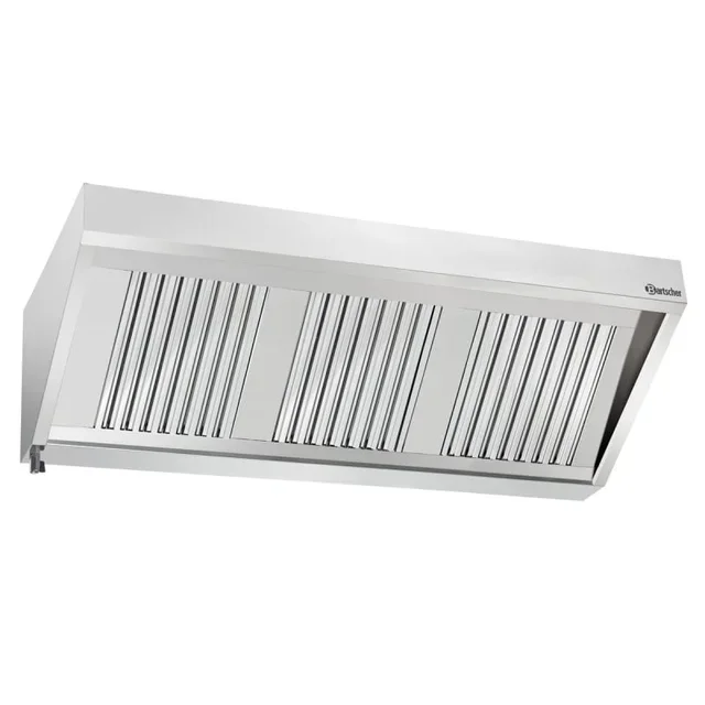 Wall-Mounted Kitchen Hood with Integrated Lighting - Width 160 cm x Depth 70 cm