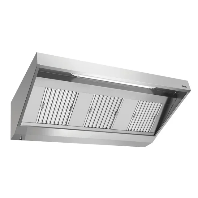 Professional Wall-Mounted Extraction Hood 1800x900 mm with Integrated Motor and LED Lighting