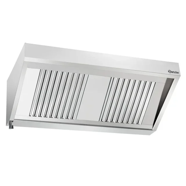 Professional Wall-Mounted Range Hood - Width 140 cm x Depth 70 cm with Integrated Lighting