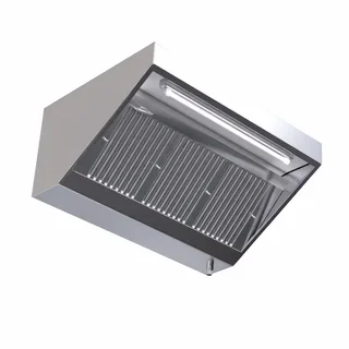 Professional Snack Range Hood Complete 700x1600 mm - Integrated Motor, LED Lighting and Speed Controller