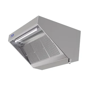 Professional Snack Range Hood Complete 700x1600 mm - Integrated Motor, LED Lighting and Speed Controller