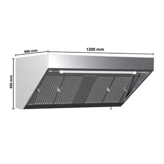 Commercial Snack Hood 1200x900 with LED Lighting - Without Ventilation Unit
