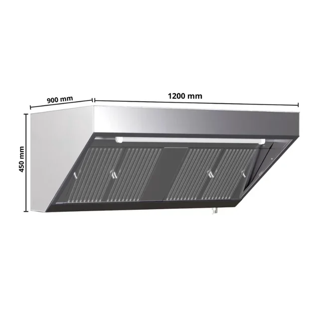 Commercial Snack Hood 1200x900 with LED Lighting - Without Ventilation Unit