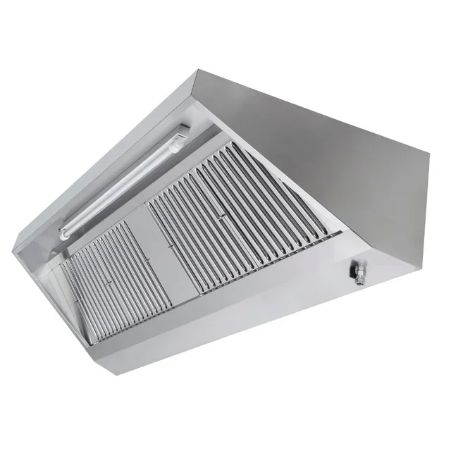 Professional Snack Range Hood 2600 mm - 700 mm Depth with LED Lighting - Without Integrated Motor