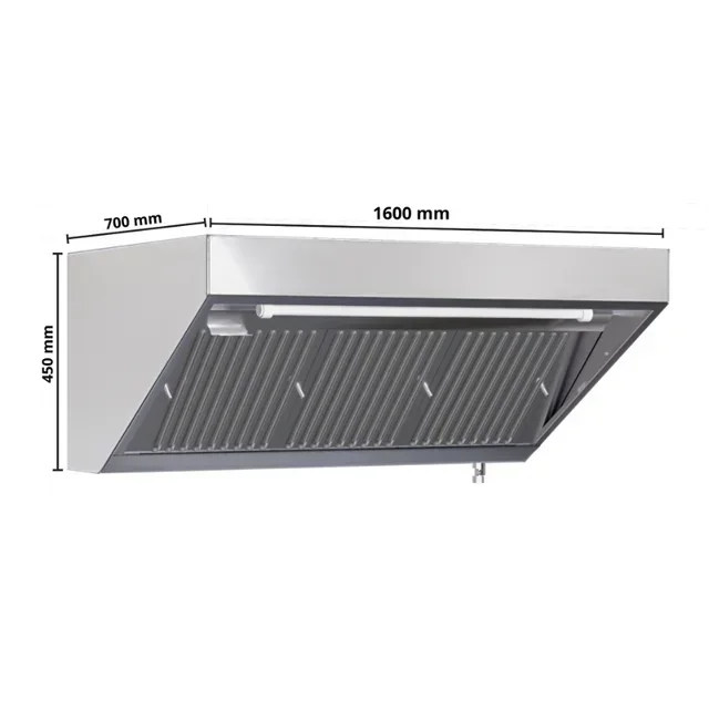 Snack Hood Depth 70 cm LED Offset Without Motor - Width 160 cm