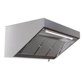 Hotte de Snack Profondeur 700 mm Équipée LED Sans Moteur - Longueur 1800 mm