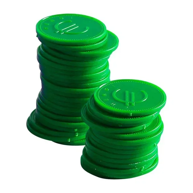 Jetons Plastique Vert - Sachet de 100 Pièces