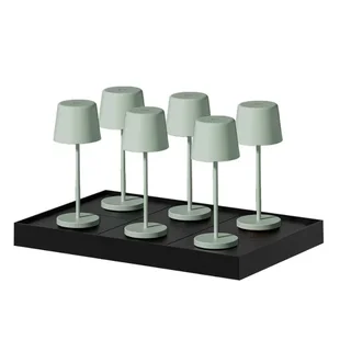 Kelly Mini Olive Nachttischlampe mit integrierter Ladestation - 6er Pack