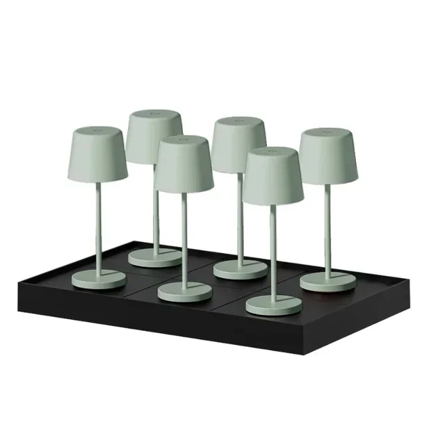 Kelly Mini Olive Bedside Lamp with Built-in Charging Station - Pack of 6