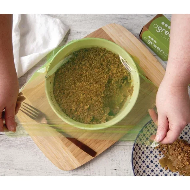 4er-Pack Wiederverwendbare Lebensmittelbehälter 20x20 cm - 3-in-1-System