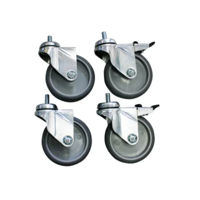 Set di 4 Ruote Girevoli per Tavolo di Lavoro in Acciaio Inox Saldato