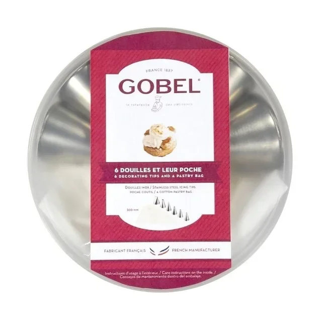 Kit de 6 Douilles Pâtissière Inox avec Poche à Douille 30 cm