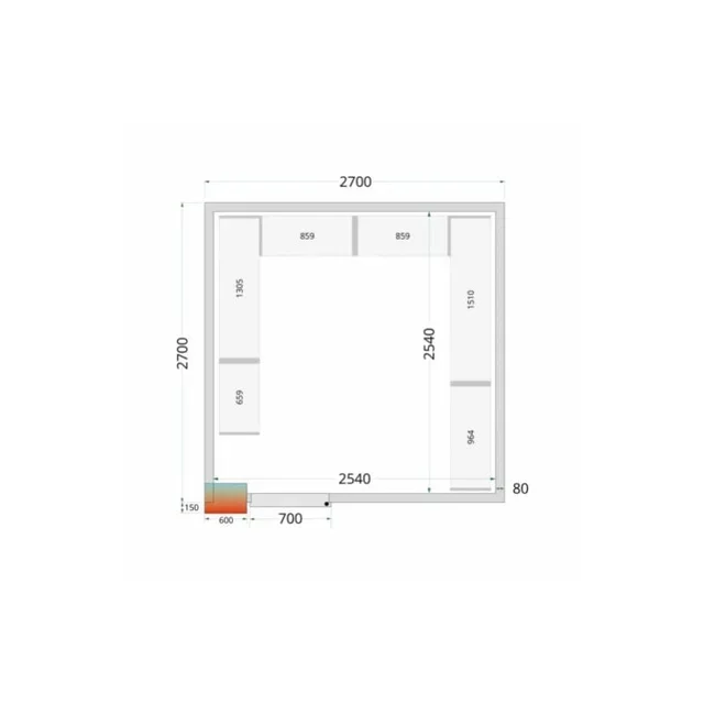 Modulares Kühlraum-Regalsystem 2700x2700