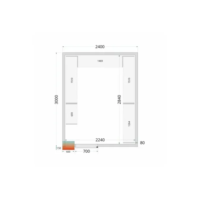 Modulares Kühlzellenregal 2400x3000 - Komplettset