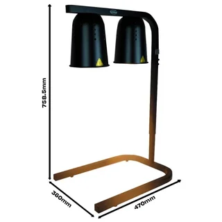 Lampe Chauffante Double Noir 500W