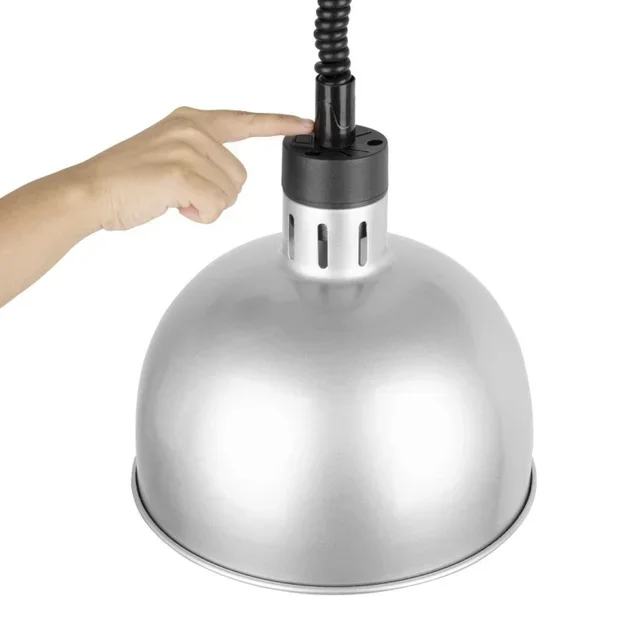 Retractable Dome Heat Lamp Brushed Metal