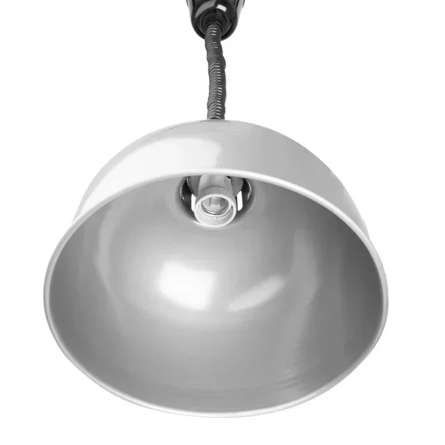 Retractable Dome Heat Lamp Brushed Metal