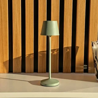 Lámpara de Mesita de Noche Táctil LED Emily Olive con Estación de Carga Integrada - Pack de 9 Unidades