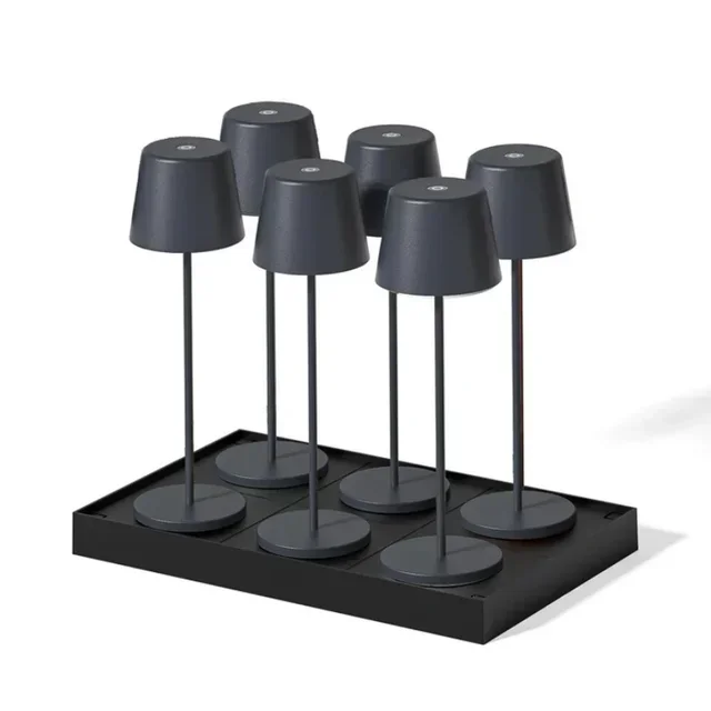 Kelly Rock LED-Tischlampe mit Integriertem Ladestecker - 6er Pack