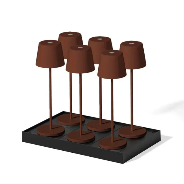 Kelly Vintage LED Touch Bedside Lamp with Charging Station - Pack of 6