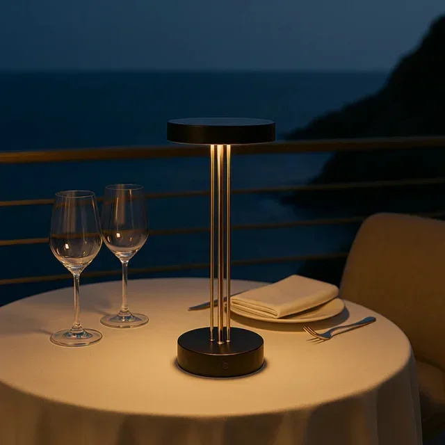 LED Bedside Touch Lamp - Trizio Black Model