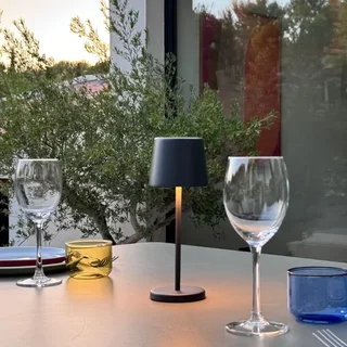 Set of 6 Kelly Mini Rock Table Lamps with Integrated Charging Station