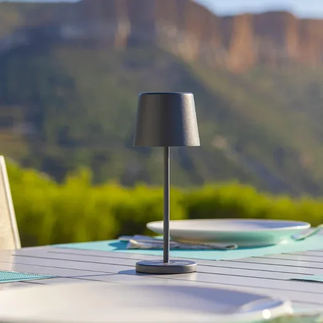 Set of 6 Kelly Mini Rock Table Lamps with Integrated Charging Station