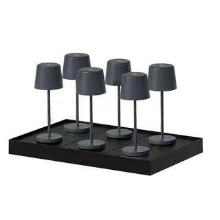 Set of 6 Kelly Mini Rock Table Lamps with Integrated Charging Station