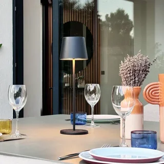 Lámpara de Mesita de Noche Táctil LED Kelly - Acabado Negro