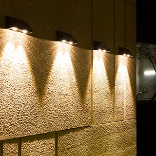 Set of 4 Kyla Solar Wall Lamps Outdoor Lighting