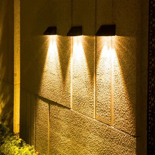 Set of 4 Kyla Solar Wall Lamps Outdoor Lighting