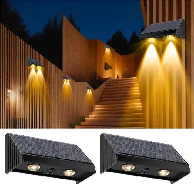 Set of 4 Kyla Solar Wall Lamps Outdoor Lighting