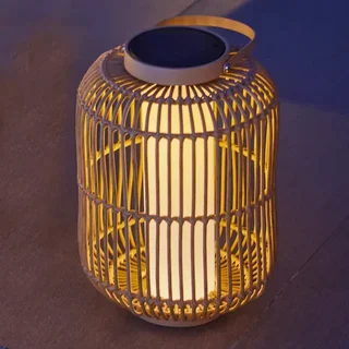 Lampe Solaire Extérieure en Rotin - Hauteur 40 cm - Collection Mariel