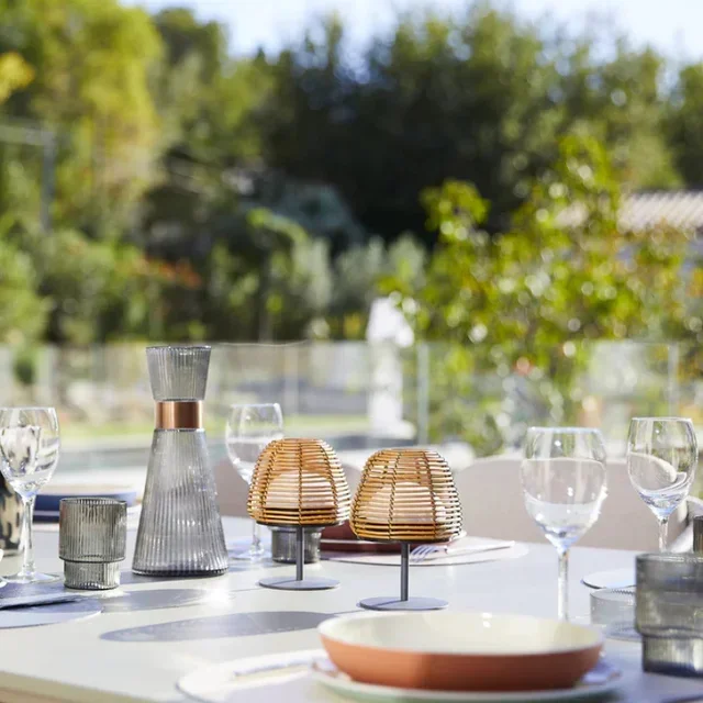 Set of 2 Bohemian Design LED Bedside Lamps Twin