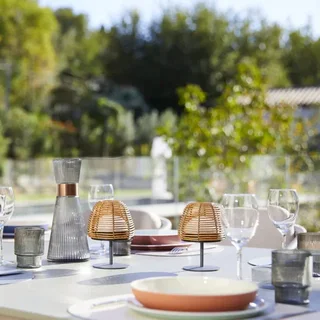 Set of 2 Bohemian Design LED Bedside Lamps Twin