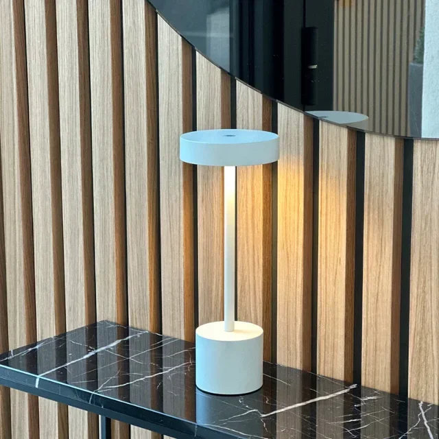 Touch Table Lamp Aluminum - Roby White