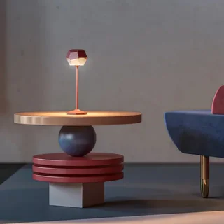 Lâmpada Tátil LED de Cabeceira Stone Vermelha - Controle por Toque