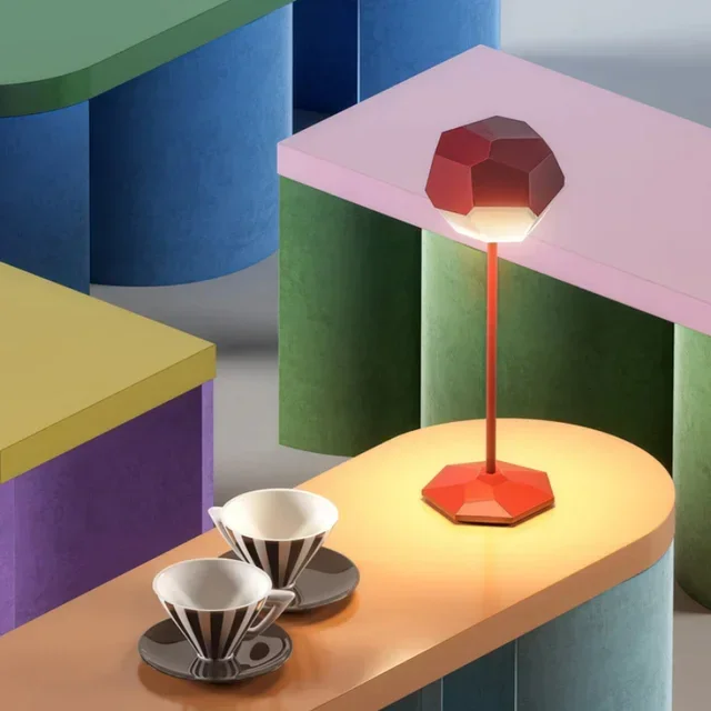 Lampada Tattile LED da Comodino Stone Rossa - Controllo Touch