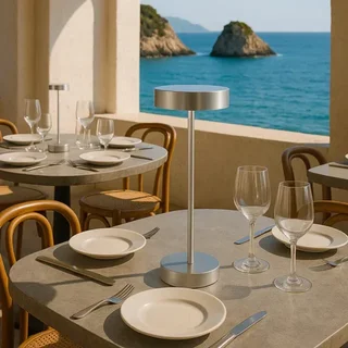 Lâmpada Tátil LED Standy Maxi Cromo - Iluminação de Mesa Moderna